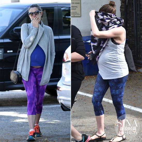 挺大肚的海瑟薇變身愛(ài)運(yùn)動(dòng)的“花花蝴蝶”