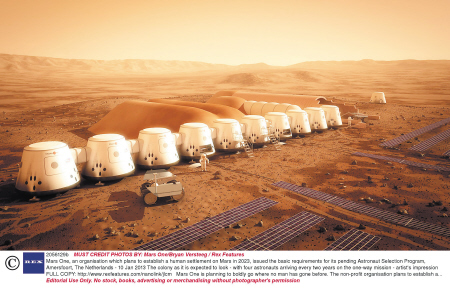 火星永久定居點外部效果圖。 IC供圖