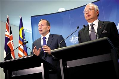 3日，澳大利亞珀斯城區(qū)，澳大利亞和馬來西亞兩國總理舉行聯(lián)合發(fā)布會。