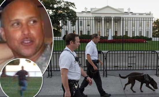 右上圖為岡薩雷斯，右下圖為他跑向白宮。