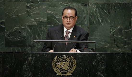 9月27日，朝鮮外相李洙墉在聯大發(fā)表講話。