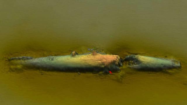 圖為U-78潛艇的聲納掃描圖。