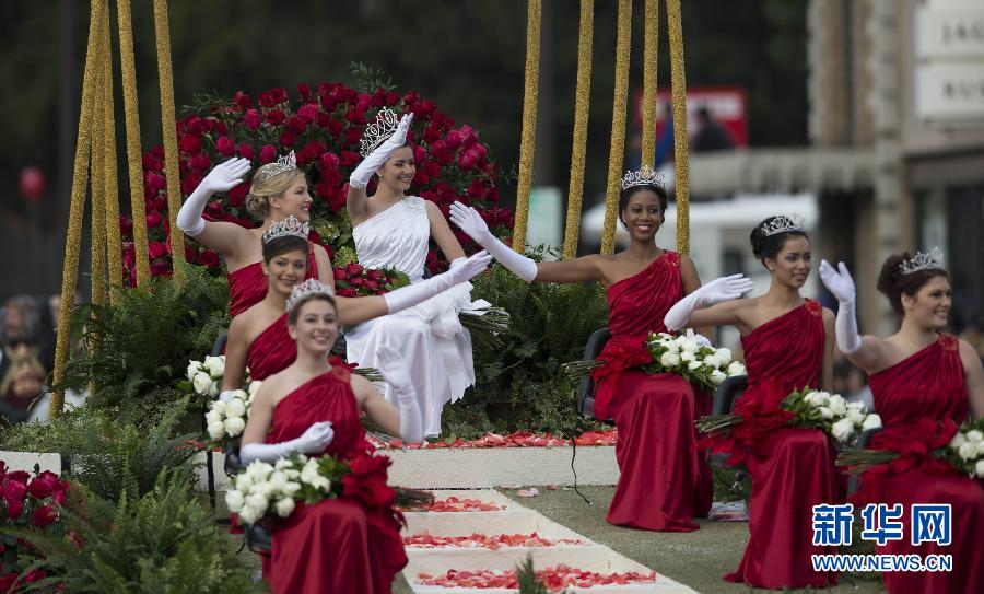 美國(guó)帕薩迪納舉行第124屆玫瑰花車游行 美國(guó)帕薩迪納舉行第124屆玫瑰花車游行
