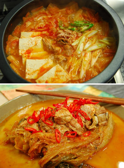 　　上圖為金槍魚泡菜湯,下圖為泡菜雜燴湯。