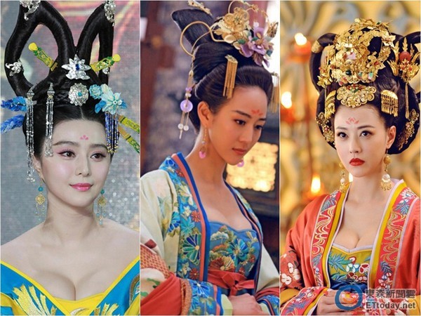 范冰冰、張鈞甯、周海媚，在《武媚娘》中爆乳演出