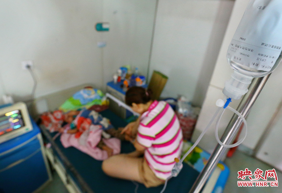 早上7點左右，醫(yī)生為大龍輸液做術前準備