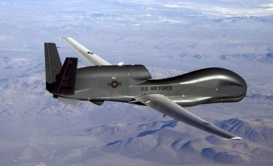 圖為美國RQ-4”全球鷹”無人機的資料圖 圖為美國RQ-4”全球鷹”無人機的資料圖