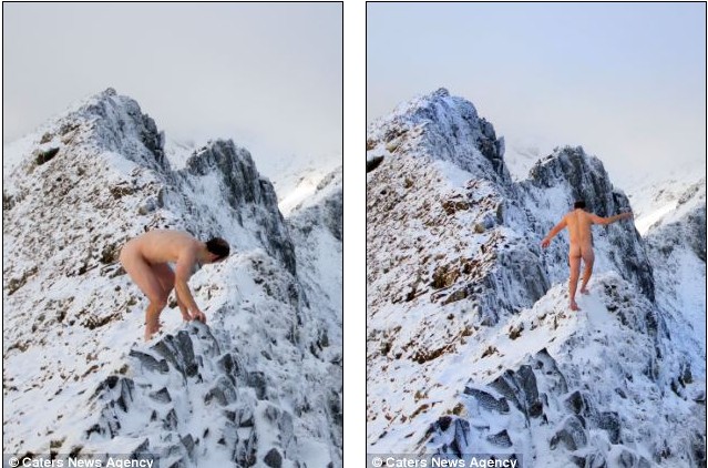 英國(guó)登雪山愛好者不畏嚴(yán)寒 近千米高雪山頂裸體行走 英國(guó)登雪山愛好者不畏嚴(yán)寒 近千米高雪山頂裸體行走