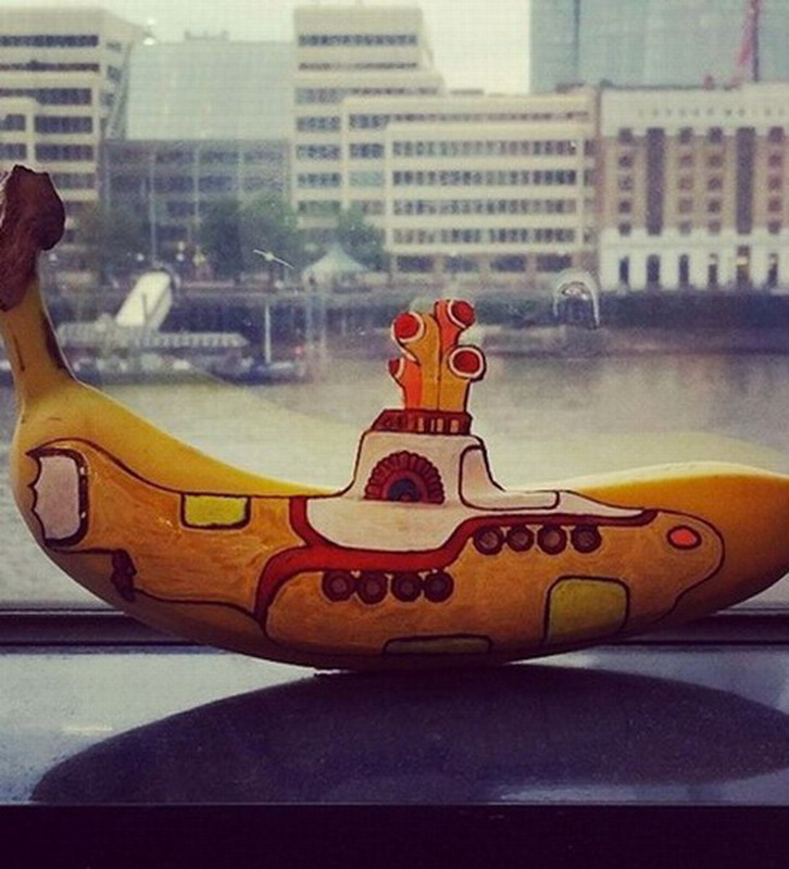 英國女廚師用香蕉作畫創(chuàng)意獨特