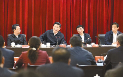 3月18日，習(xí)近平聽取蘭考縣教育實踐活動情況匯報，并發(fā)表重要講話。